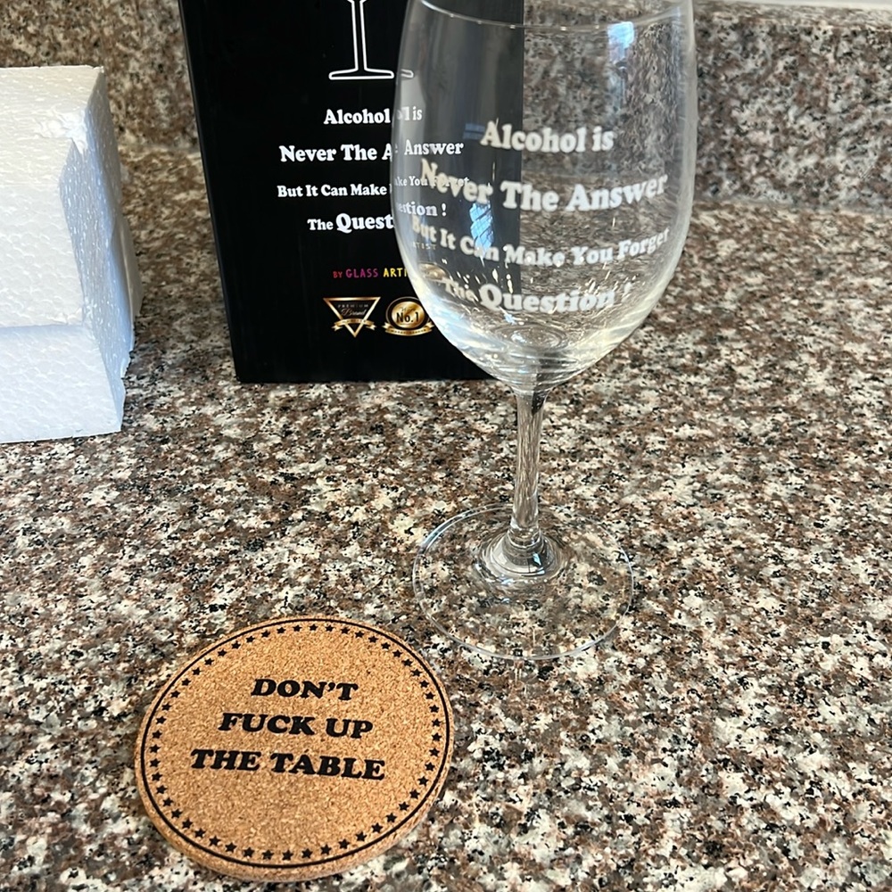Fuel Your Wine Glass funny glass Gift Idea